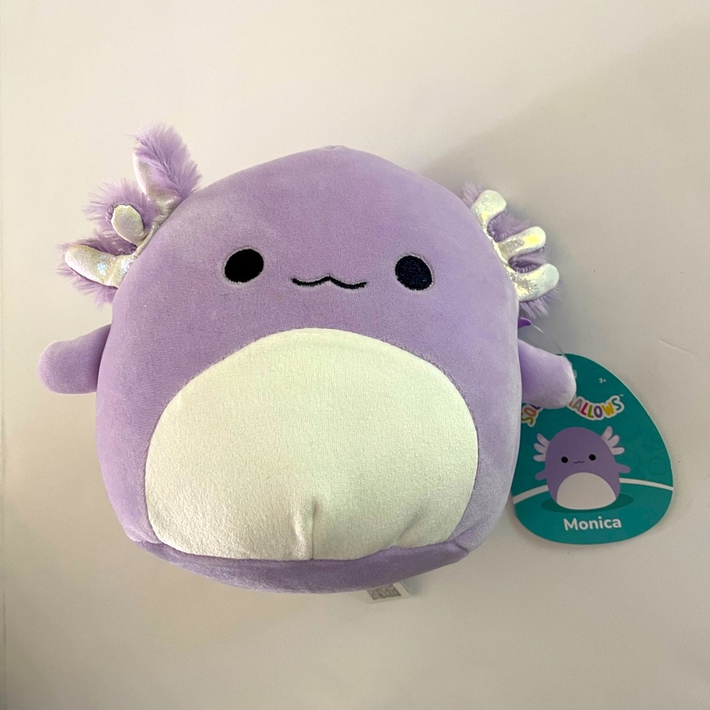NWT Squishmallow deep sea squad - Monica the purple axolotl 8” fish plush